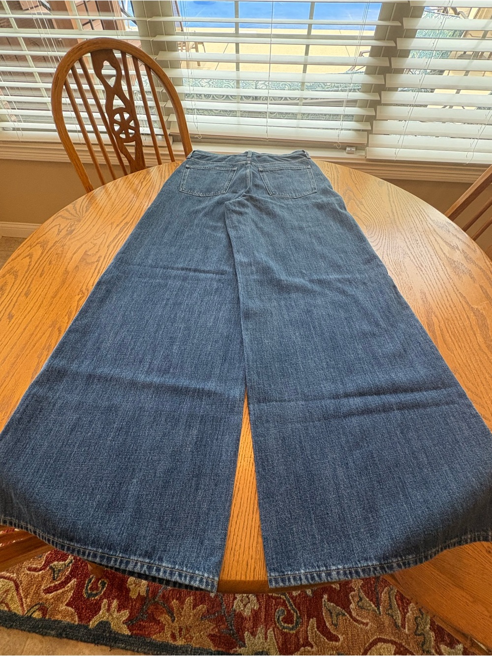 J. Crew High Rise Super Wide Leg Jeans Mid Blue Denim Baggy Size 30T 34” EUC - Picture 3 of 12
